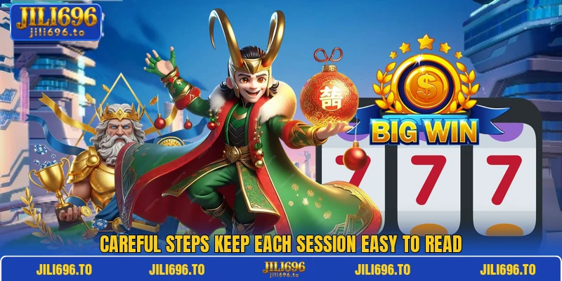 Careful steps keep each session easy to read