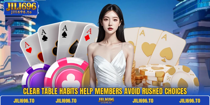Clear table habits help members avoid rushed choices