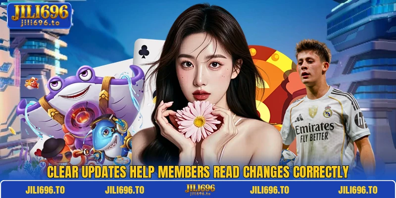 Clear updates help members read changes correctly Clear updates help members read changes correctly