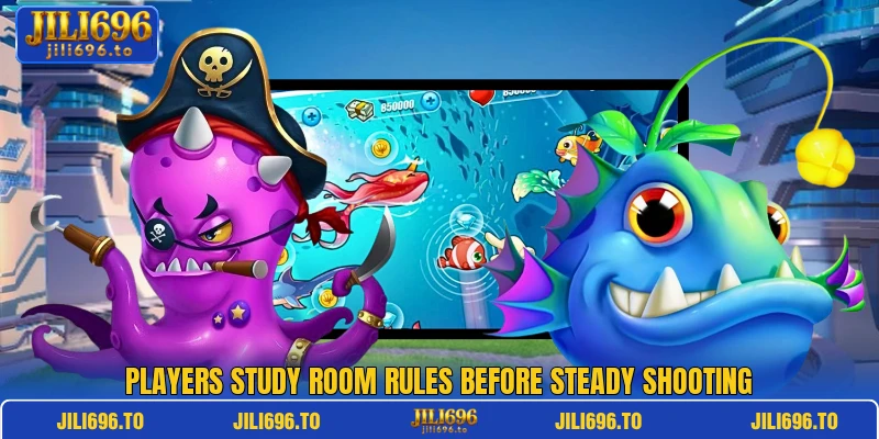 Players study room rules before steady shooting