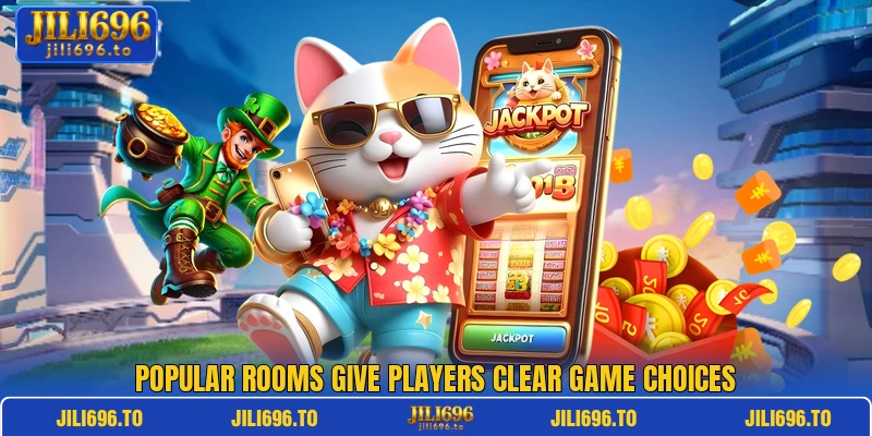Popular rooms give players clear game choices Popular rooms give players clear game choices