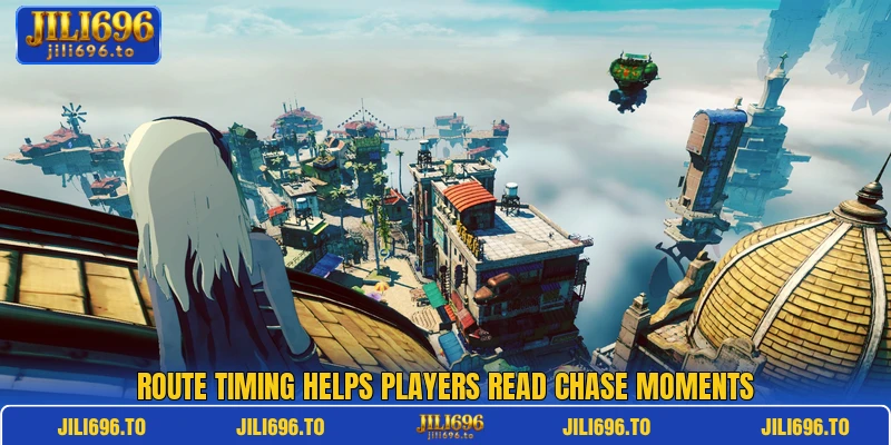 Route timing helps players read chase moments